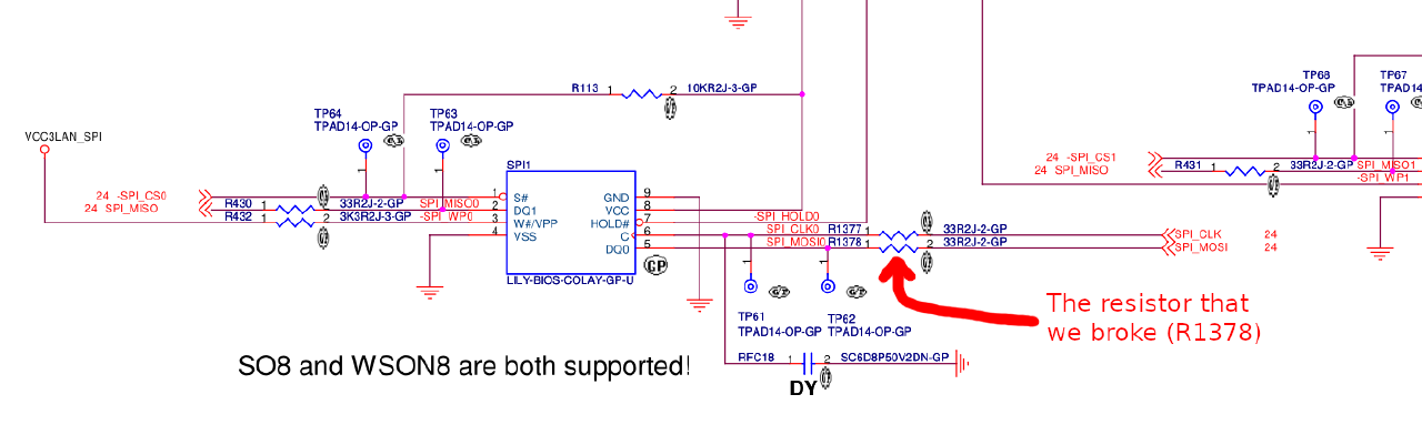 The missing resistor, as shown on the schematic.