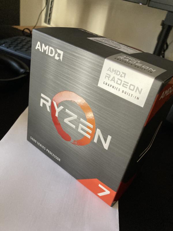 CPU retail packaging. Holds the APU and a small CPU cooler as well.