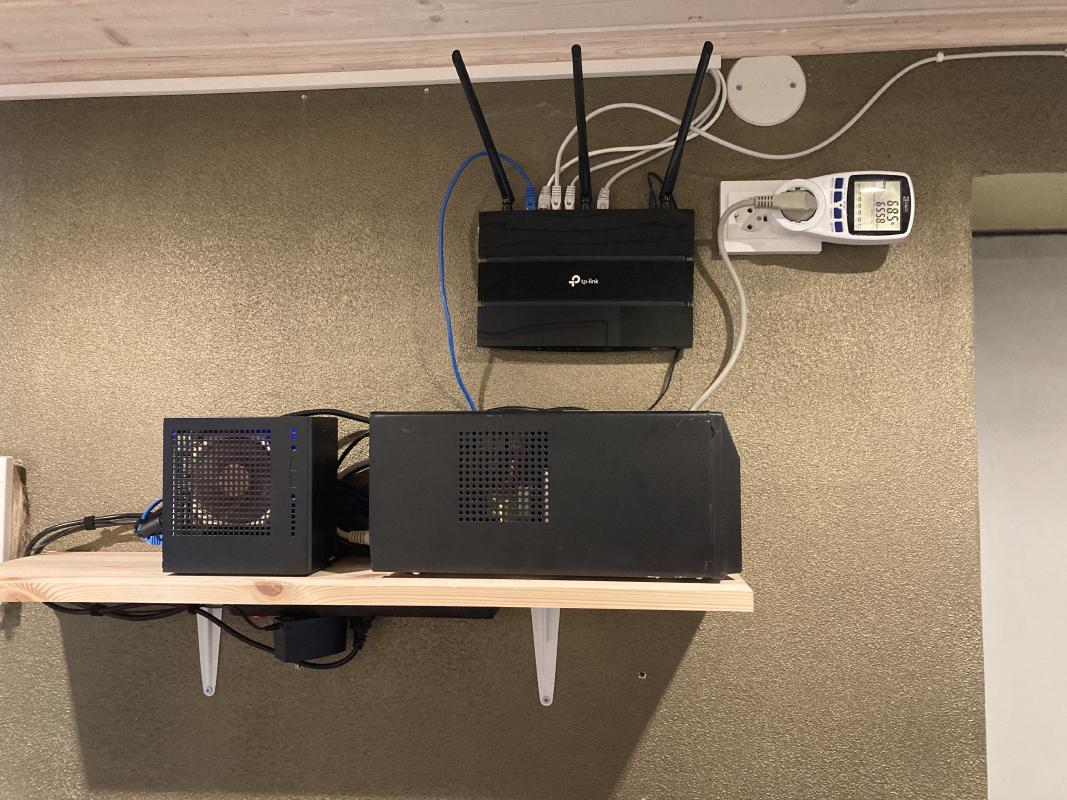 Not the prettiest setup, but it does do the trick, and it makes for a good conversation starter.